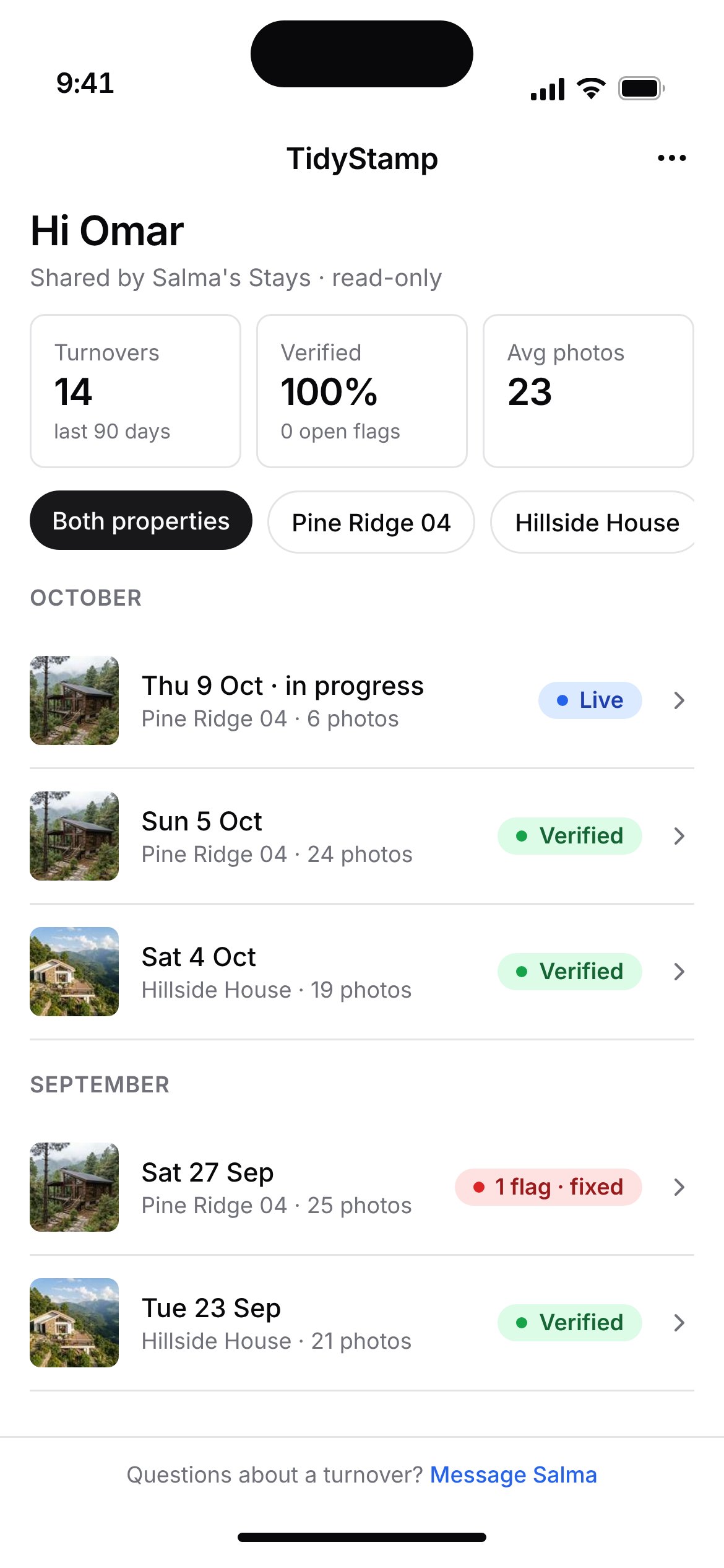 Owner portal history